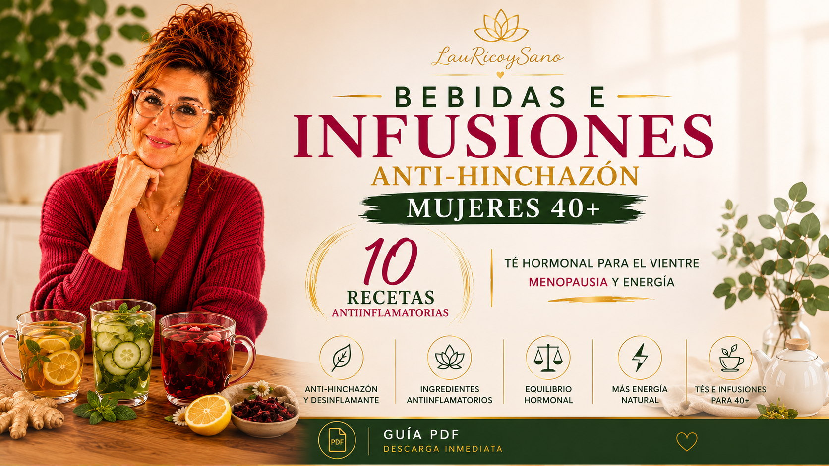 Bebidas e Infusiones Antiinflamatorias — 10 bebidas que desinflan desde adentro para mujeres de 40+